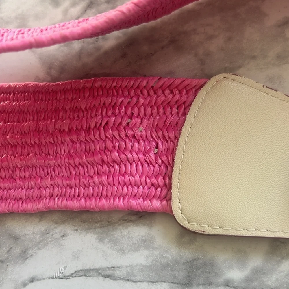 80’s BARBIECORE pink stretchy belt size medium with leather tags